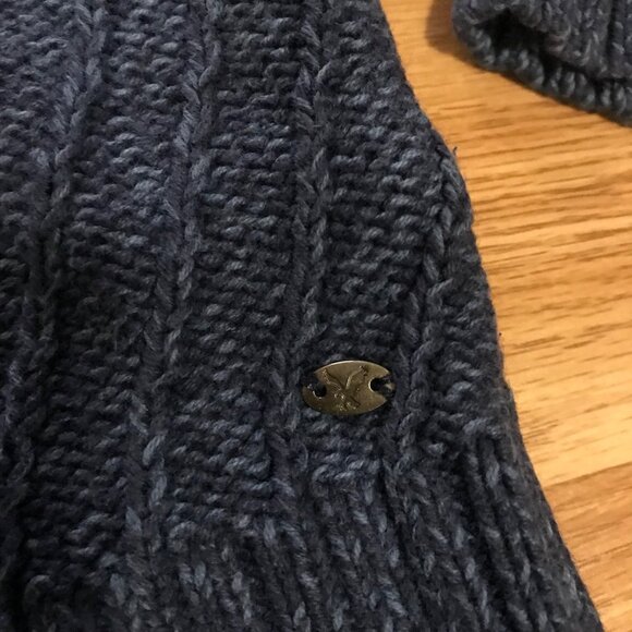 American Eagle Outfitters Patchwork Knit Sweater Womens M Blue & Gray - Picture 4 of 9